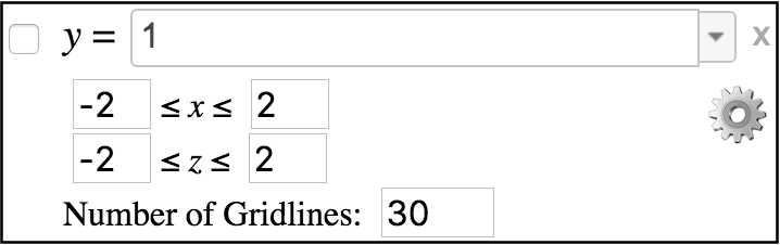 Function y = f(x,z) object