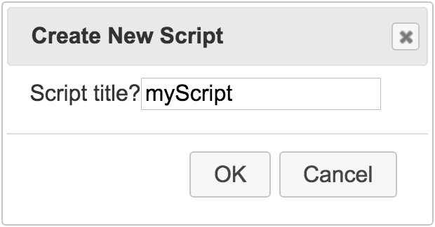 New script dialog