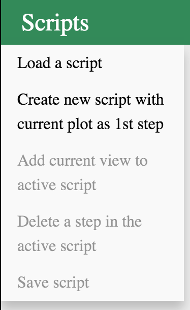 Scripts menu