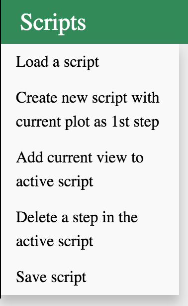 active scripts menu