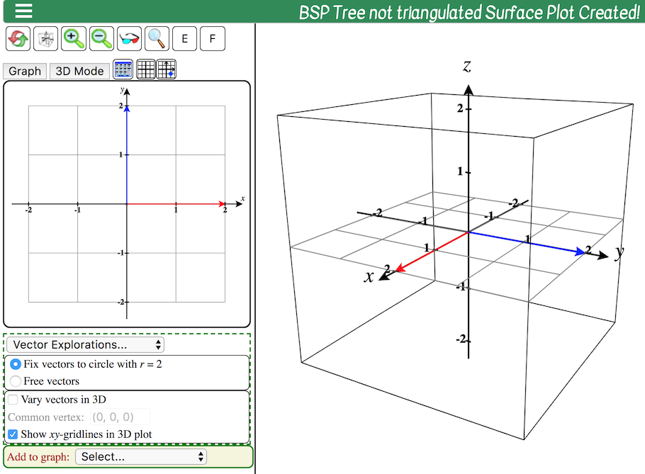 vector explorations default view